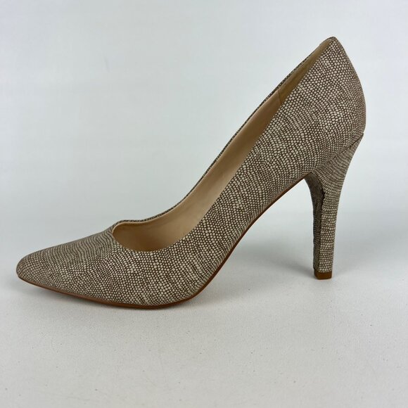 Nine West Womens Gwendle Pointy Toe Pumps Tan Snake Print Stiletto size 7 - Picture 7 of 15